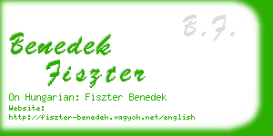 benedek fiszter business card